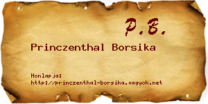 Princzenthal Borsika névjegykártya